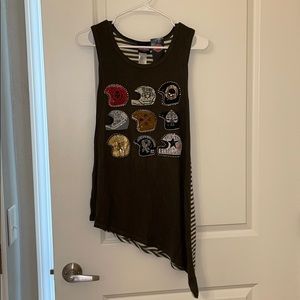 Asymmetrical Rhinestone Harley Tank Top